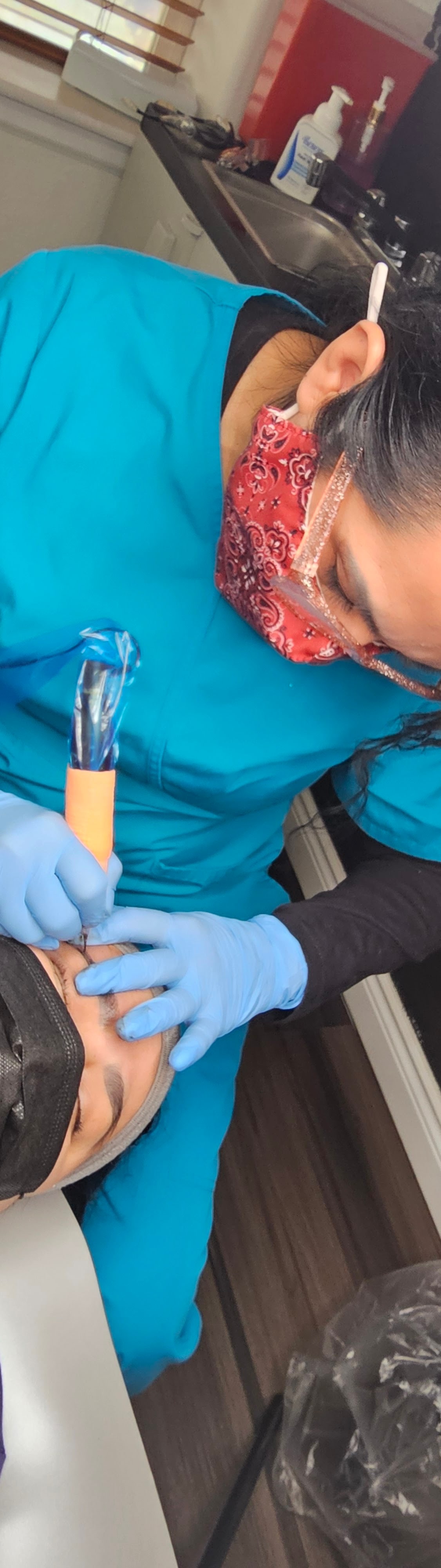 Lip permanent makeup procedure detail from Rio PMU Studio gallery